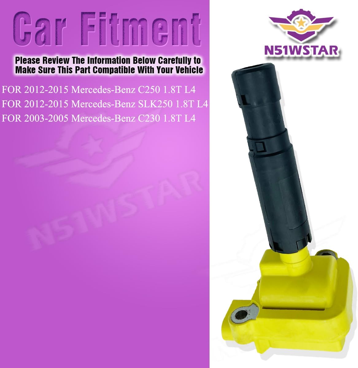 Performance Ignition Coil Packs Set of 4pcs A0001502580 A0001502980 UF555 UF658 For Mercedes Benz C250 SLK250 C200 C180 C230 E200 E260 SLK200 1.8T L4 M271 C203 S204 W204 W212
