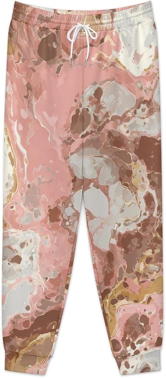 Rose Gold Abstract Marble Men Pants Lightweight Sweatpants Joggers Pant 4XL