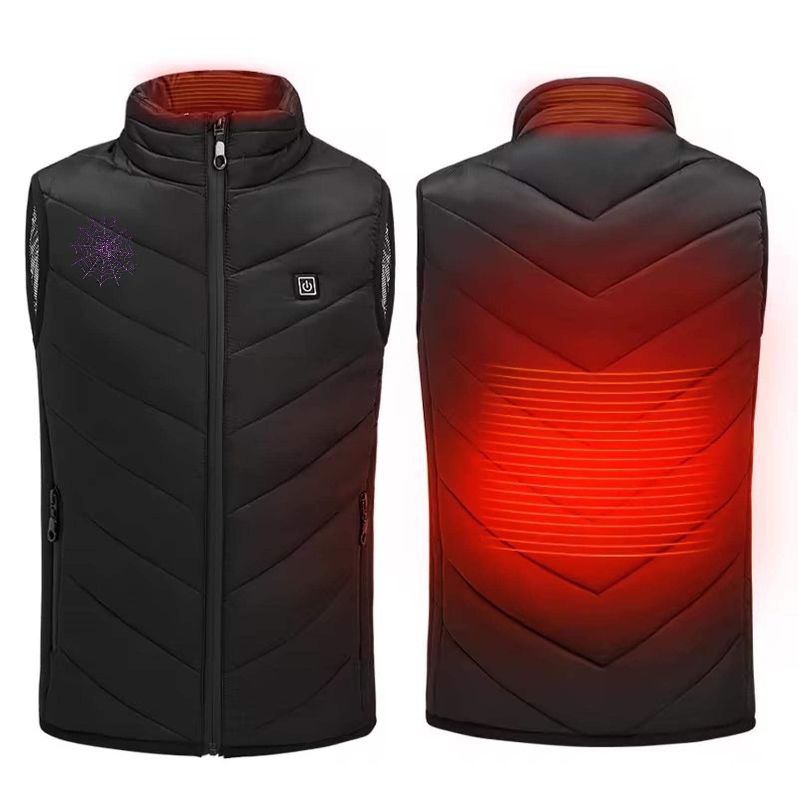 Manteau chauffante Garçons Filles 4 ans à 14 ans USB Gilet Chauffant Intelligents Léger Imprimé Veste Chauffant Electrique Intelligents Lavable pour Plein Air Sports Hiver Charge USB