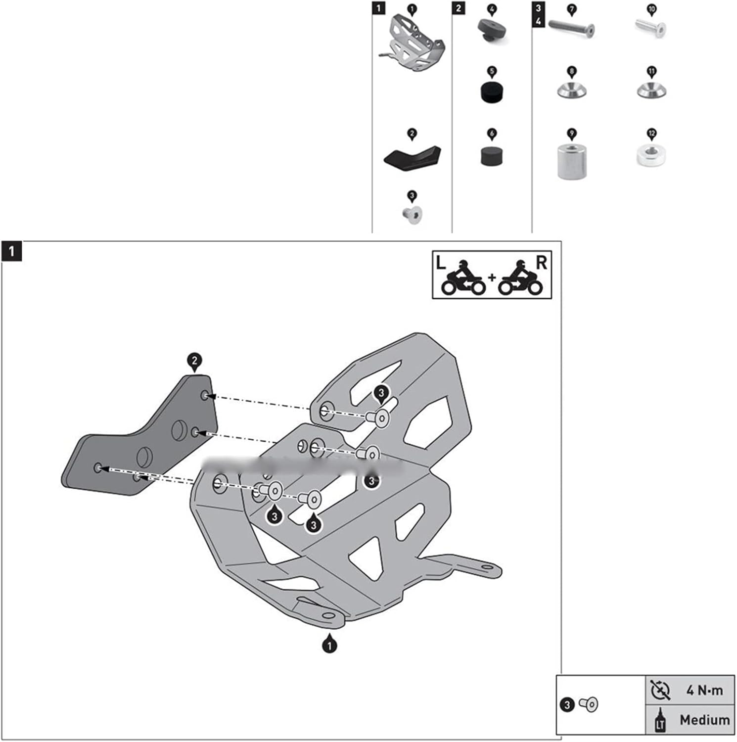 Bumper for BMW R1250GS Adventure ADV R 1250 GS R1250RT R1250RS R1250gs 2019 2020 Motorcycle Engine Cylinder Head Valve Cover Guard Protector Cover Guard Shield (Color : Silver-Black)