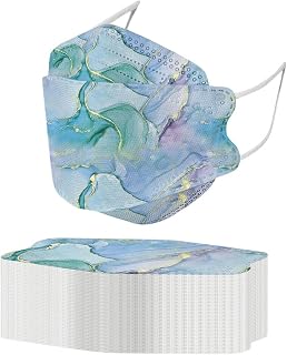 50pc 4 Ply Face Masks Disposable Adult Fish Mask Colorful Printed Disposable Face Masks 4 Layer Breathable Masks