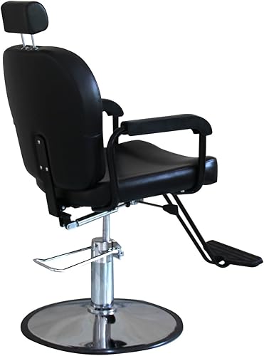 Miniatura 2 de Silla de estilo de salón Silla hidráulica reclinable con reposacabezas movible negro