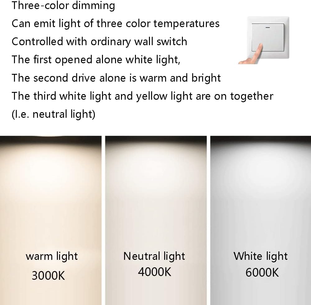 lampa sufitowa Slaapkamerlamp Led-plafondlamp Driekleurig licht voor slaapkamer, eetkamer, studeerplafondverlichting