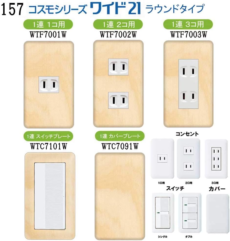 消費税無し WTF7002W ワイド21 コンセントプレート 2コ用 白色