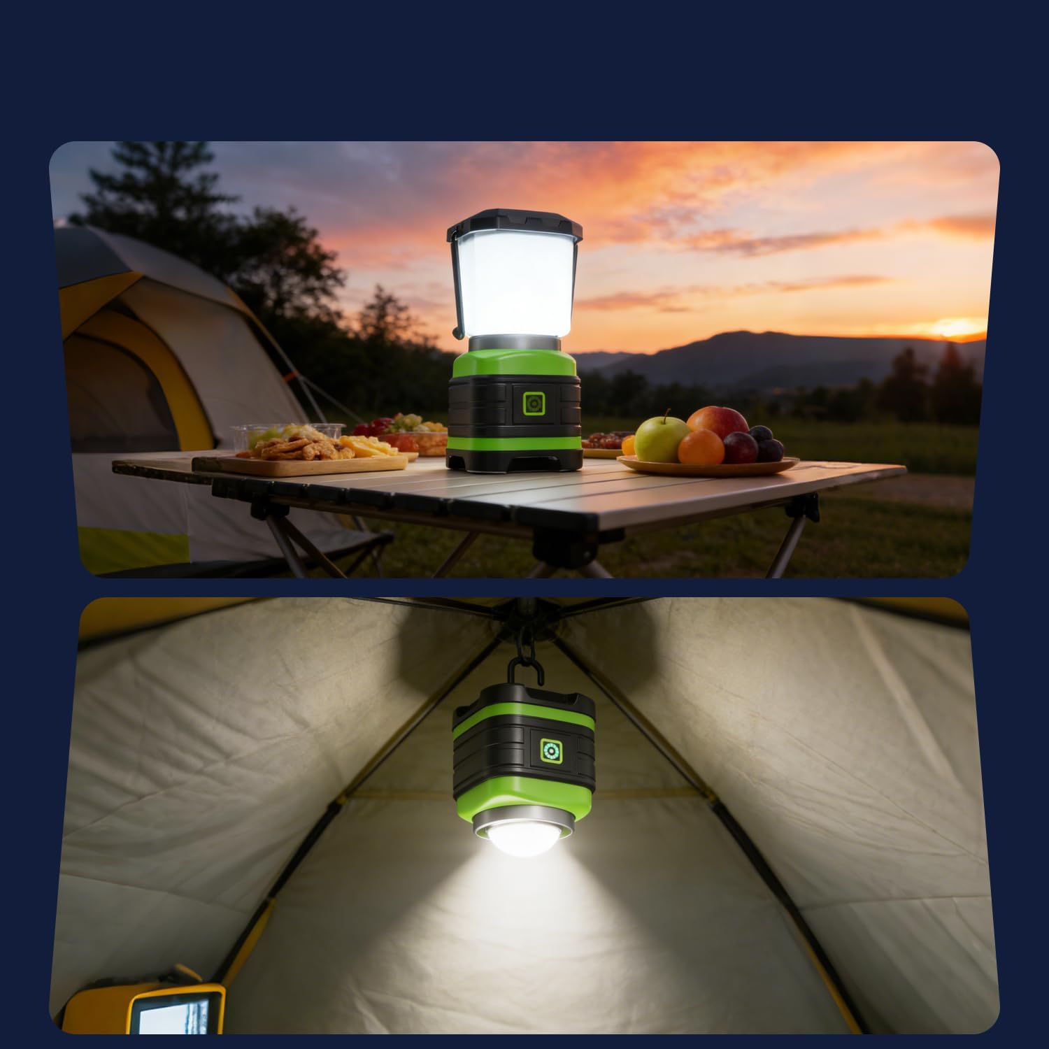 Lichamp LED Camping Lantern, Battery Powered LED Lights Camping Essentials, Portable Lanterns Flishlights for Emergency, Hurricanes, Outdoor Hiking, Power Outages, Survival Gear and Home Use, 4 Pack