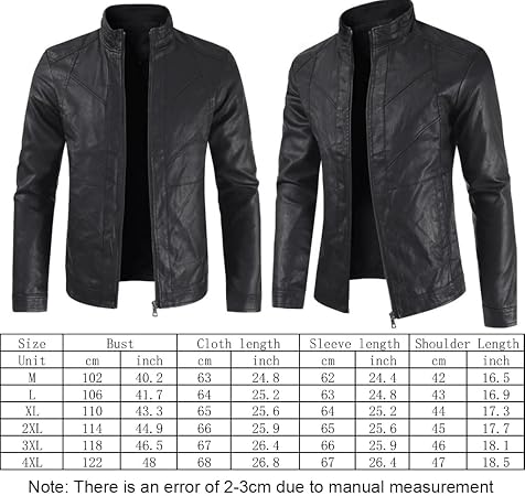 Amazon.com: Chaqueta para hombre, de piel sintética, suave, acogedora, con  cremallera, para motocicleta, para exteriores, otoño, cuello alto, para  hombre (color: A, talla: 4XL) : Deportes y Actividades al Aire Libre
