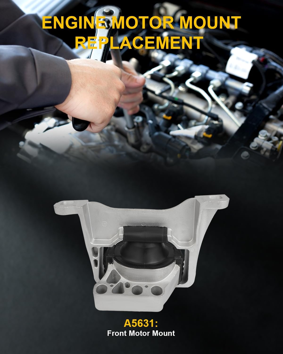 OCPTY Engine Motor Mount Compatible for 2013-2019 Escape 2.0L 2.5L & 2013-2018 Focus 2.0L（Turbocharged）& 2019-2023 Transit Connect 2.0L 2.5L & 2015-2019 Lincoln MKC 2.0L 2.3L # A5631 (1PC)