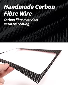 Real Carbon Fiber Center Consoles Shift Panel Protection Cover Compatible for Mercedes-Benz C Class W204 2007-2013-Glossy Finish.