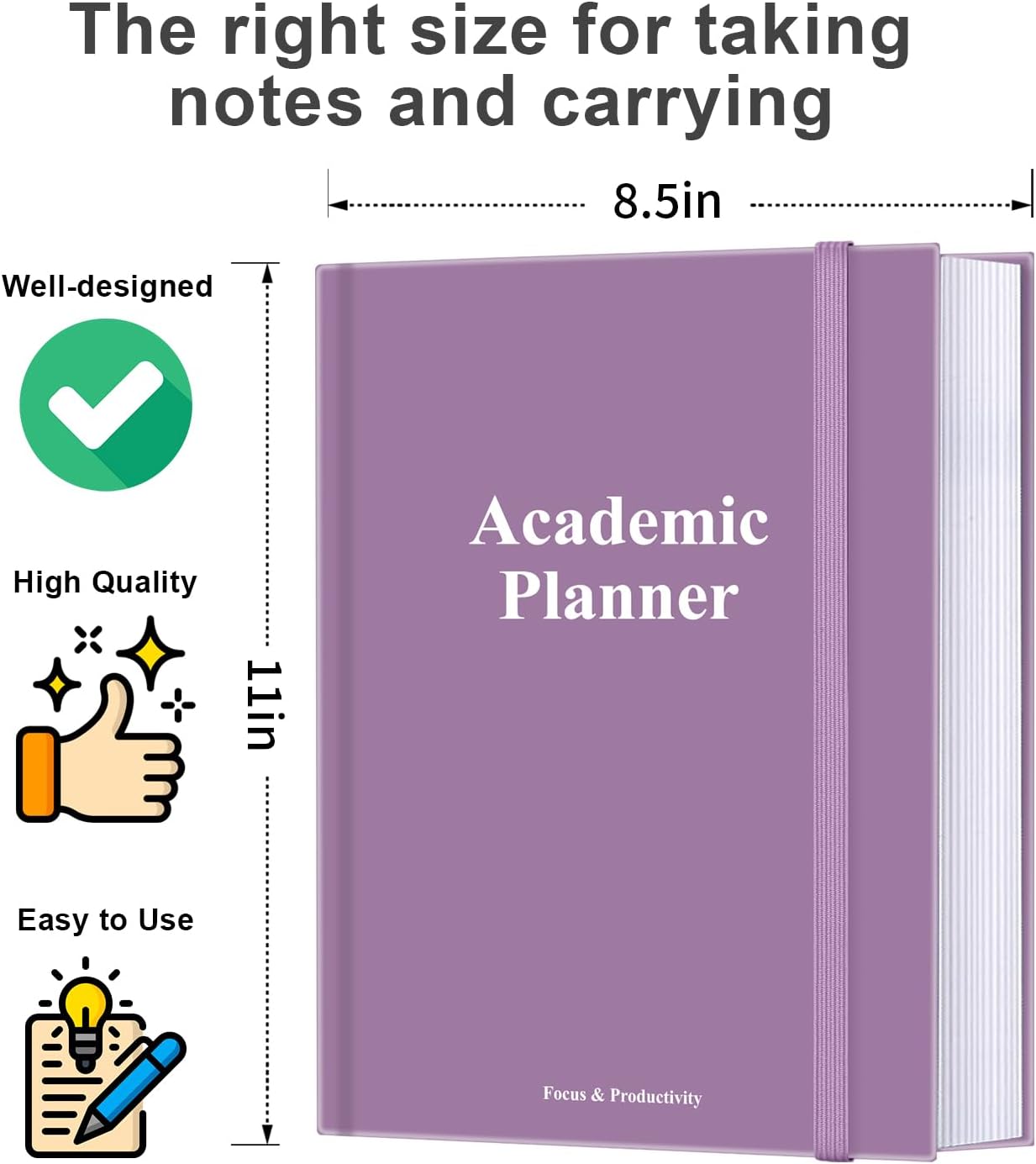 Academic Planner for 2026-2027 or Anytime – 8.5" x 11" Undated Weekly Student Planner For Homeschool, High School, College & Nursing Students, 200 Pages, Green Leaf
