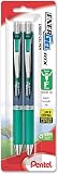 Pentel ENER-GEL RTX Retractable Liquid Gel Pen, 0.5mm, Needle Tip, Fine Line, Green, Pack of 2 (BLN75BP2D) – view 1