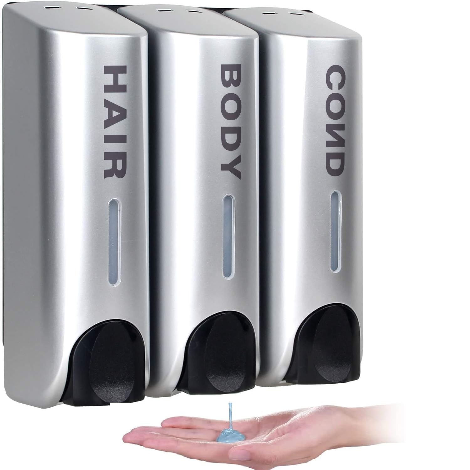 Sonhomay 350ml Soap Dispenser No Drilling Wall Mounted Shower Soap Dispenser Shower Gel Shampoo Dispenser for Home Hotel Restaurant