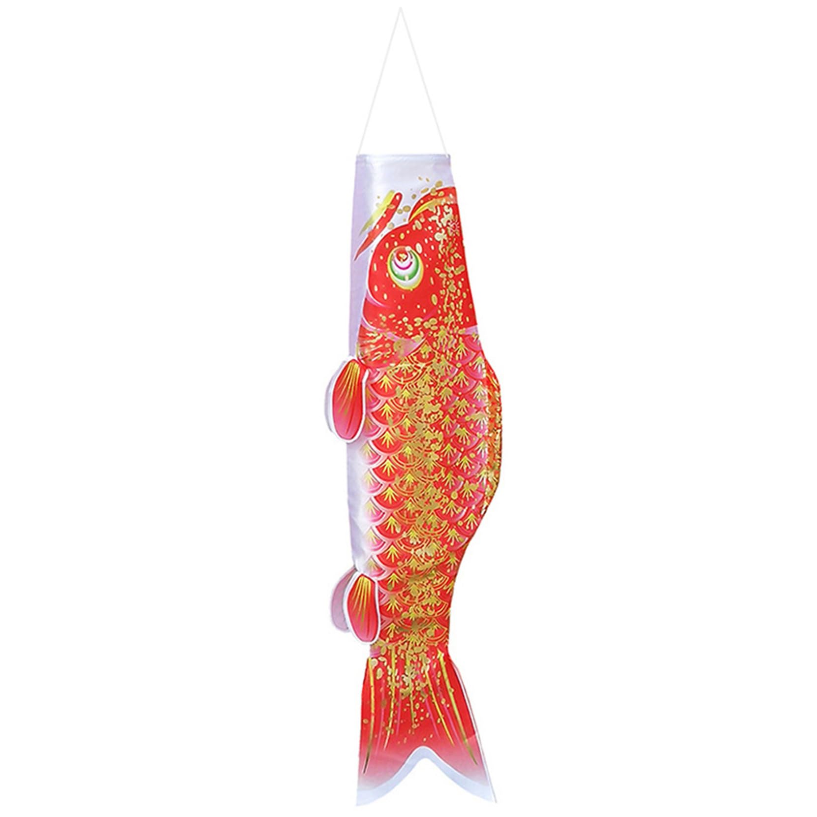 Windsock Wind Sock, Japanese Carp 27.6 Inch 3D Hot Stamping Windsock Banners Hanging Japanese Garden Decor, For Izakaya Room Outdoor Yard Decoration, Red