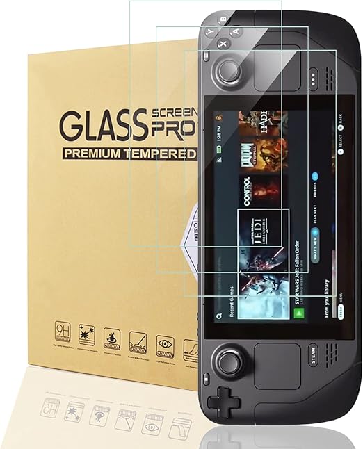 Screen Protector for Steam Deck 7 Inch 2022 Release, 9H Tempered Glass Film Easy Installation/Anti-Scratch/HD Clear for Steam Deck New Version 3 Pack
