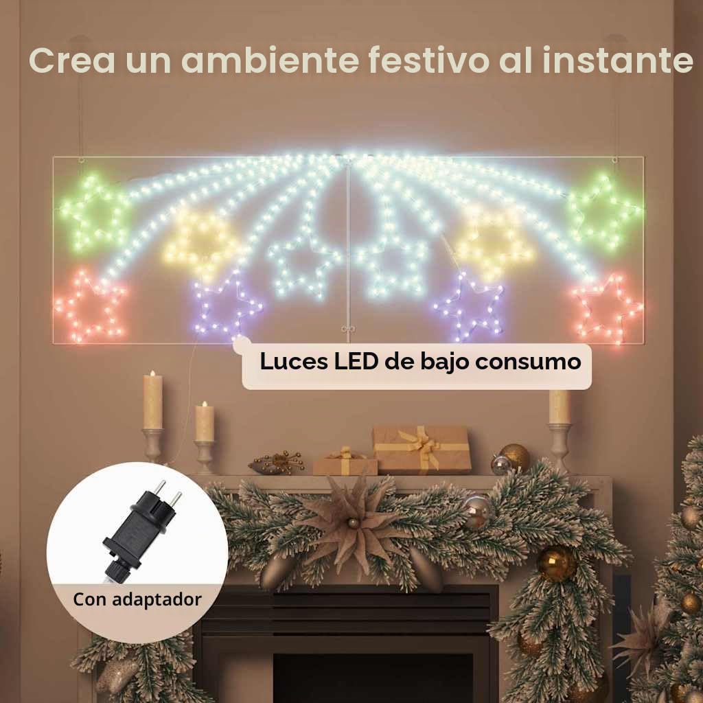 vidaXL Estrella de Navidad 432 LED Multicolor 182 x 58 cm PVC
