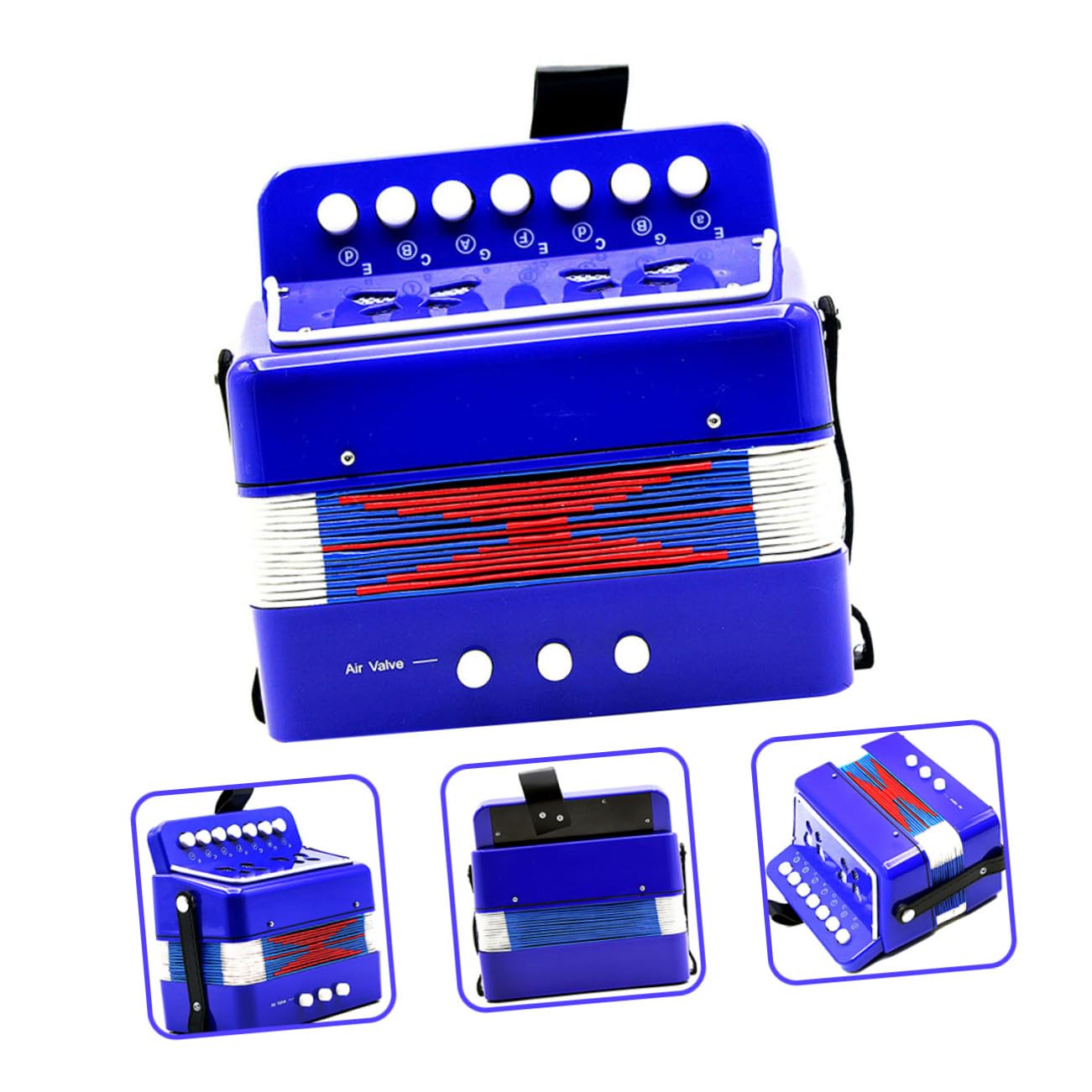 Fisarmonica Giocattolo per Ragazzo Ragazza Blu, Strumento Introduttivo | Abs, Plastica Tecnica, per Piccoli Musicisti, Favorisce Pratica e Apprendimento