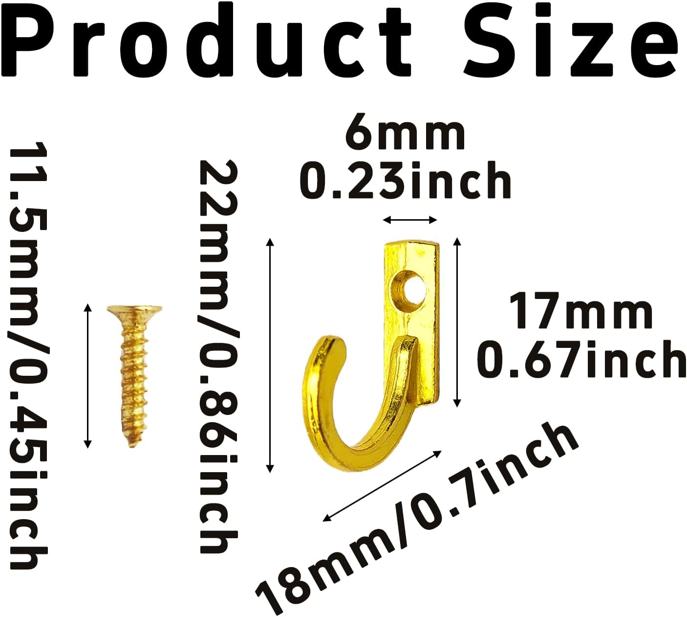 30PCS Gold Key Hooks, Vintage Wall Mounted Single Hook, Zinc Alloy Small Hooks with Screws for Hanging Keys Jewelry Hat Coat Bag Kitchen Towel Home Decor
