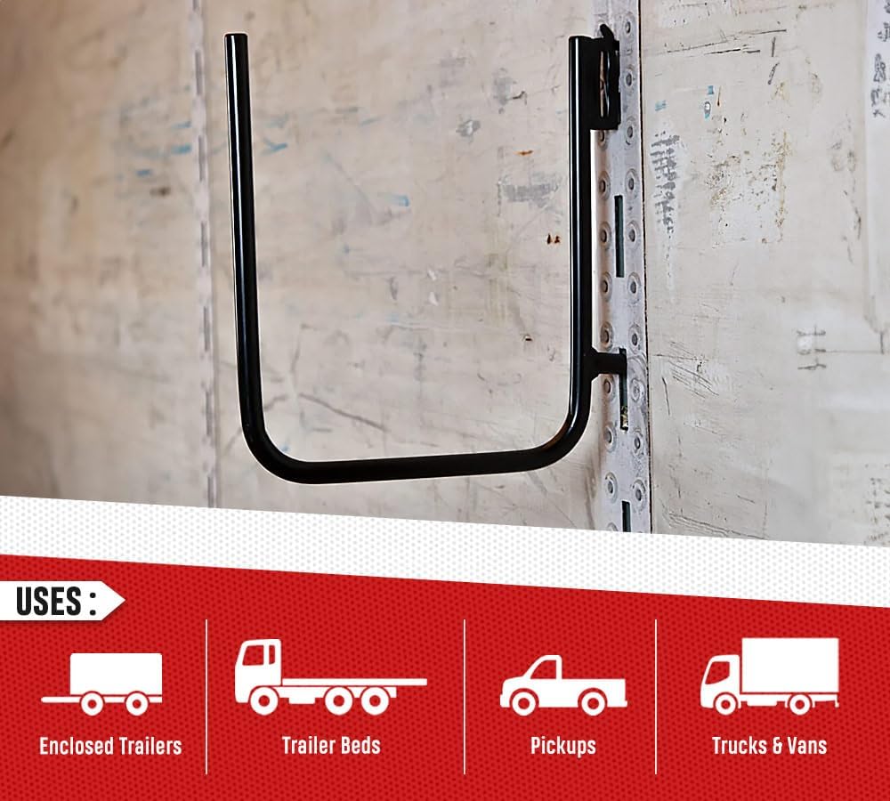 Mytee Products 4 Pack E-Track Square Bracket, Tie-Down Accessories w/ E Track Spring Fitting, 9" Wide Square Bracket Hanger, for Hanger, Shelf Bracket, Support Beams, Trailer, Truck, Pickup, Cargo Van