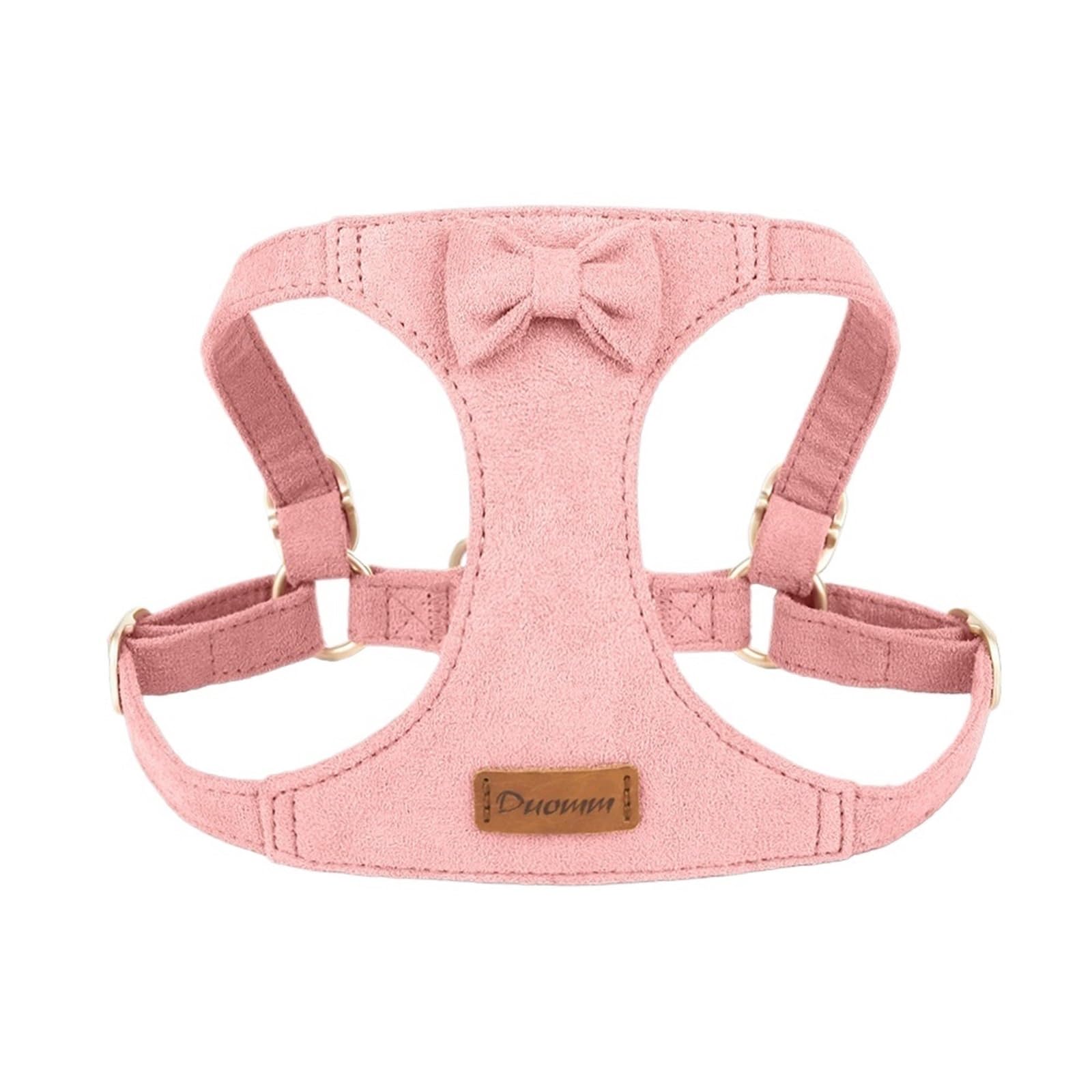 Harnais en daim rose S chic et laisse assortie pour chiot élégant