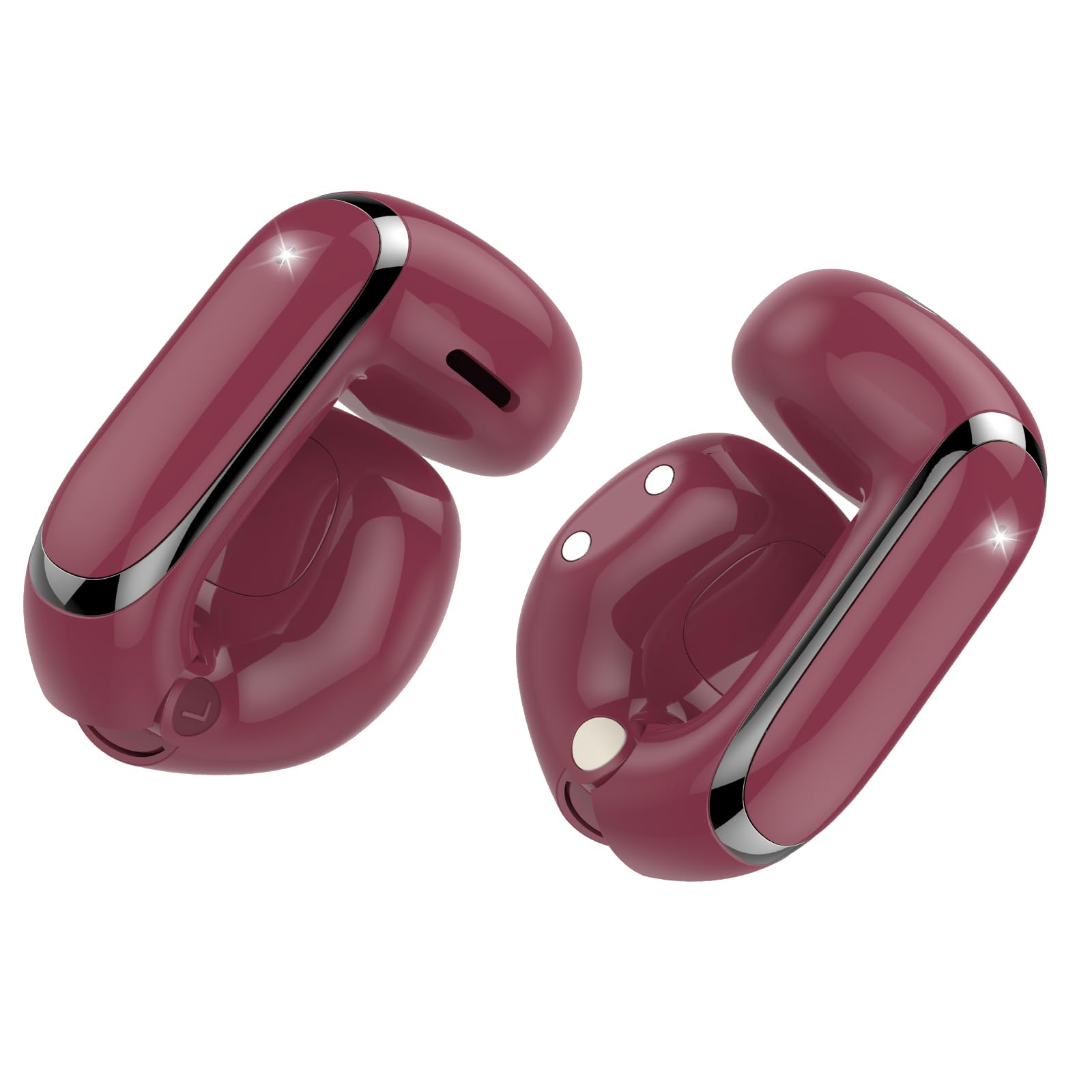 AOSRAU Open Ear Kopfhörer Bluetooth 5.4 Clip On Kopfhörer Kabellos, Rot | Beeindruckender Klang, 42H Lightweight und Bequem Open Ear kabellose Earbuds
