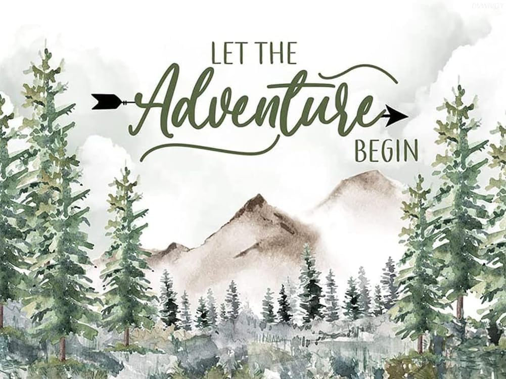 DVWIVGY Mountain 5D Diamond Painting Kits for Adults by Numbers Adventure Mountain Wilderness Woodland for Home Wall Decor Paint with Diamond Kits for Home Wall Decor New Year's Gift 12x16 Inch