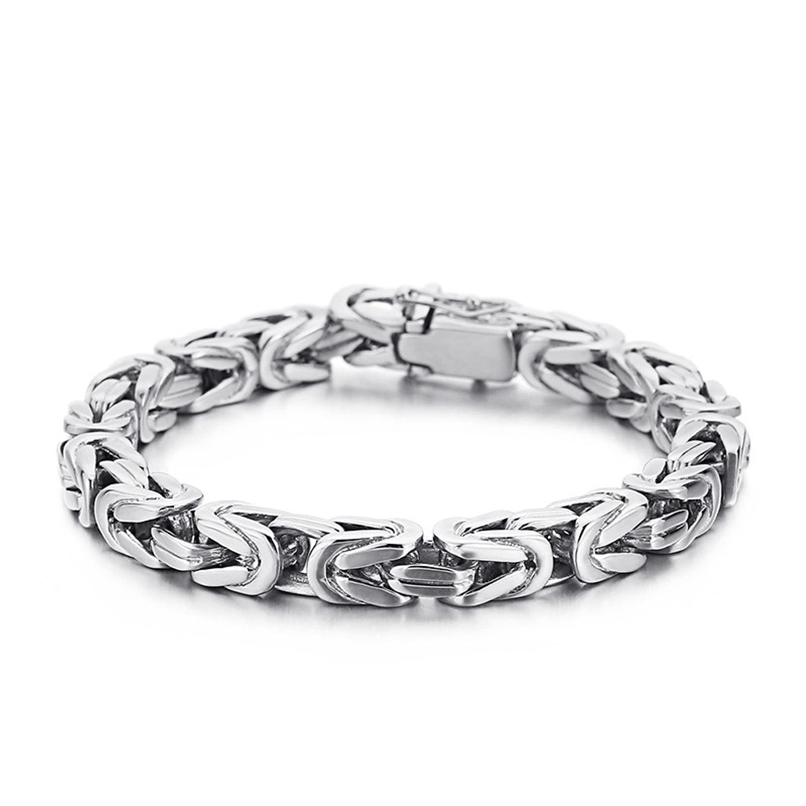 Armbänder Edelstahl Männer, Armband Silber Gold 22CM 8MM Breite Königsarmband Partnerarmband Armband Charms