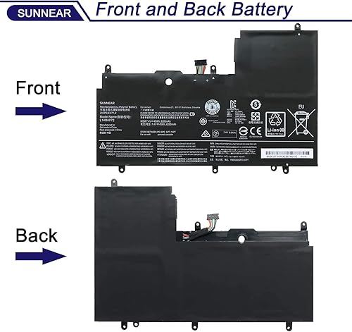 Miniatura 3 de Batería de repuesto para portátil L14M4P72 de 45 Wh para Lenovo Yoga 3-1470 Yoga 700-14ISK Series Notebook L14S4P72 5B10G84689 5B10K10226 5B10G75095