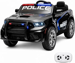 Maybird Officially Licensed Dodge Durango Pursuit Electric Ride On Car for Kids, 12V Police Car Ride On Toy with Parent Remote Control, Police Siren, LED Lights, Bluetooth for Boys & Girls(Black)