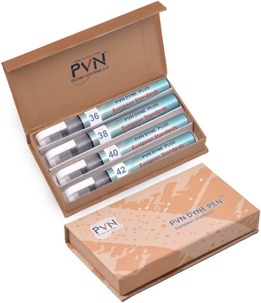 PVN Dyne Pen for Surface Tension-Treatment Measurement (European Standards)(Blown Film/Multilayer Film pack 4 Pen set (36, 38, 40, 42 dynes)