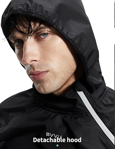 Miniatura 8 de BVVU Sauna Suit for Men Women Zipper Sweat Sauna Jacket Pant Gym Workout Sweat Suits with Hood Slimming Training Bodyshaper