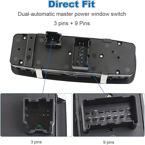 Miniatura 3 de WMPHE Interruptor de ventana eléctrico doble automático compatible con Ram 1500 2500-2013 2014 2015, Dodge Grand Caravan y Chrysler Town & Country