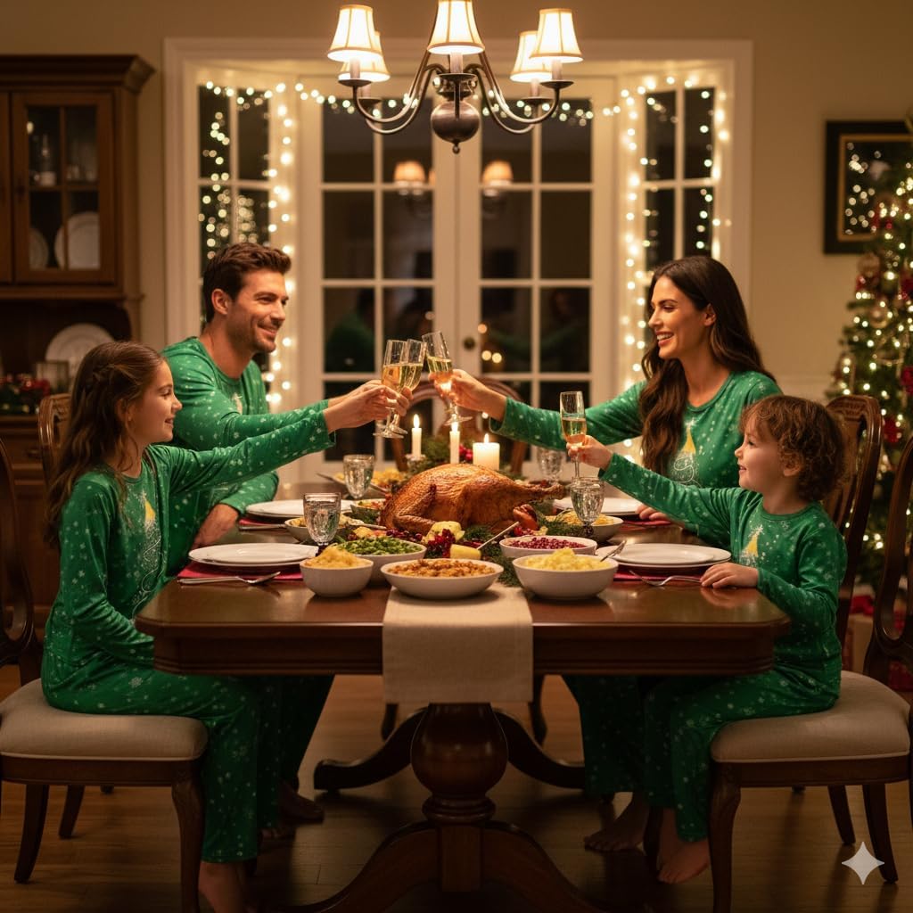 Radmire Matching Christmas Pajamas for Family Couples, XMAS Holiday PJs Sleepwear Set Long Sleeves and Pants - Image 5