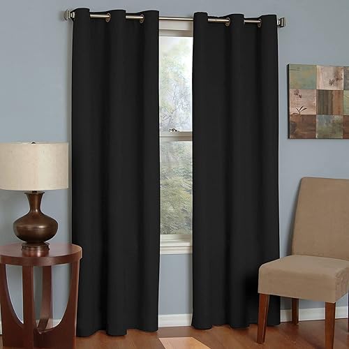 Empire Home Esentials - Cortinas Ariana 100% opacas con aislamiento (84 pulgadas, estándar, negro)