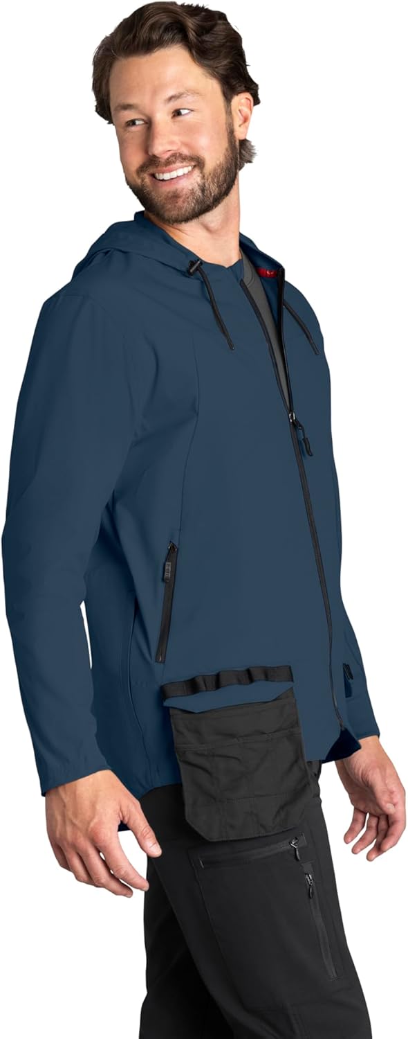 Red Kap mens Performance Hooded Windbreaker Jacket With Toolshift Pocket - Image 3