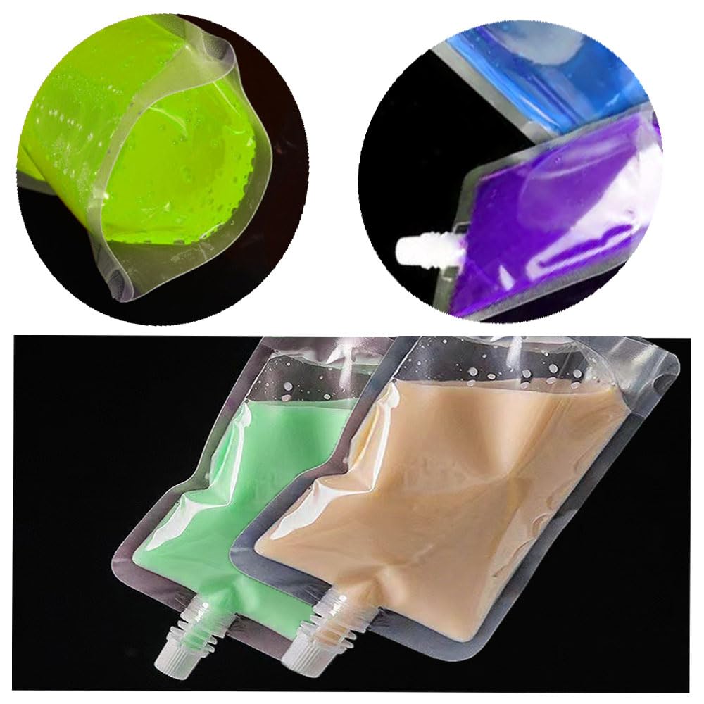 Sacchetti Per Bevande Riutilizzabili 200ml - 15 Pezzi Con Imbuto, Per Succhi, Acqua E Latte