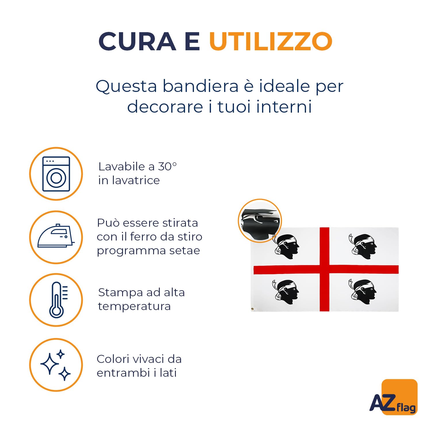 AZ FLAG Bandiera Sardegna 150x90cm - Gran Bandiera Sarda Italia Poliestere Leggero