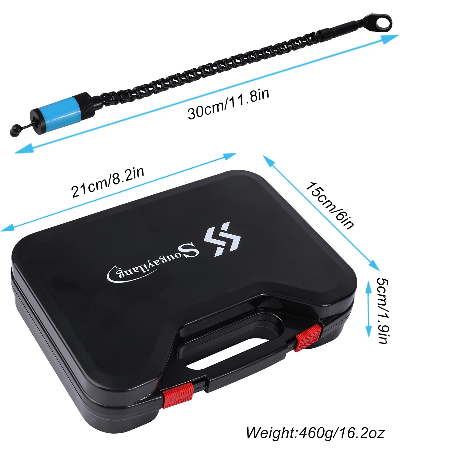 Sougayilang 4pcs Swingers de Pesca, Alarma de mordida Sensor Colgante para Pesca de Carpa con Caja de ABS