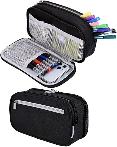 Estuche grande para lápices de gran capacidad, bolsa para lápices con 3 múltiples comparaciones, soporte para bolígrafos de alto almacenamiento,