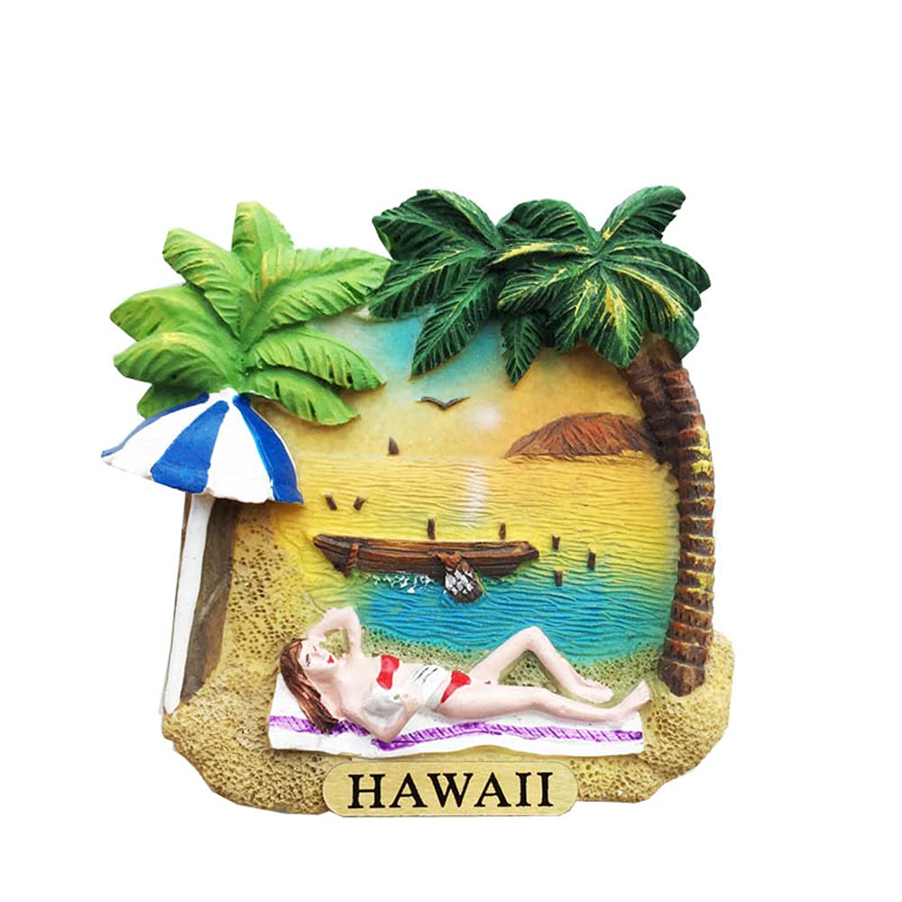 Wedarego Hawaii Usa 3D Seaside Refrigerator Magnet Souvenirs Handmade Resin Magnetic Stickers Home Kitchen Decoration,Hawaii Fridge Magnet Collection Gift