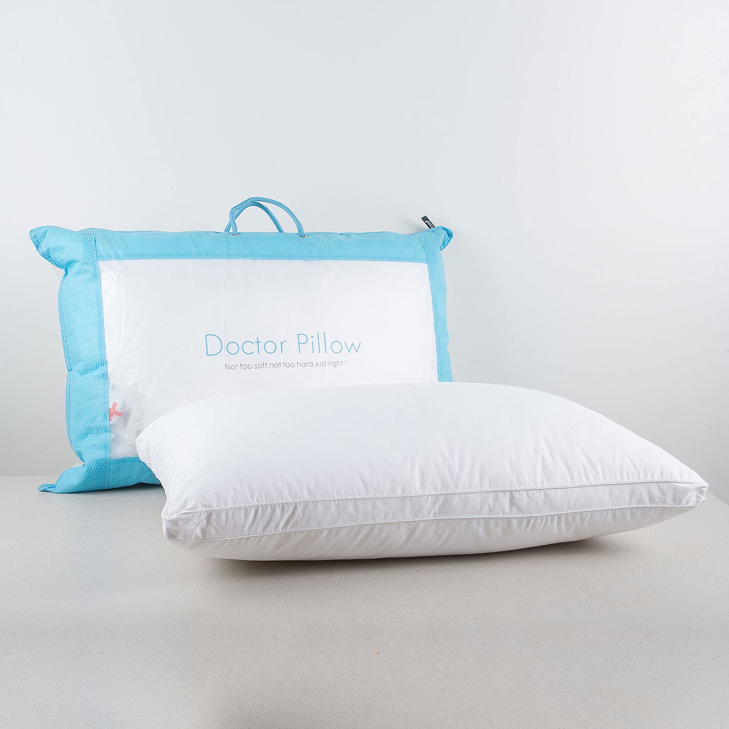 SPREAD SPAIN Doctor Pillow Set of 2, Microfiber Bed Pillows for Sleeping & Neck Pain Relief - Suitable for Back, Side & Stomach Sleeper (45 X 68 Cm, White)