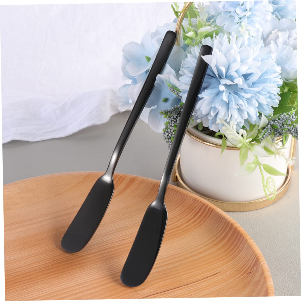 Unomor 2pcs Stainless Steel Cheese Butter Knife Set Wiping Jam Blade Cheese Blade for Baking Catering