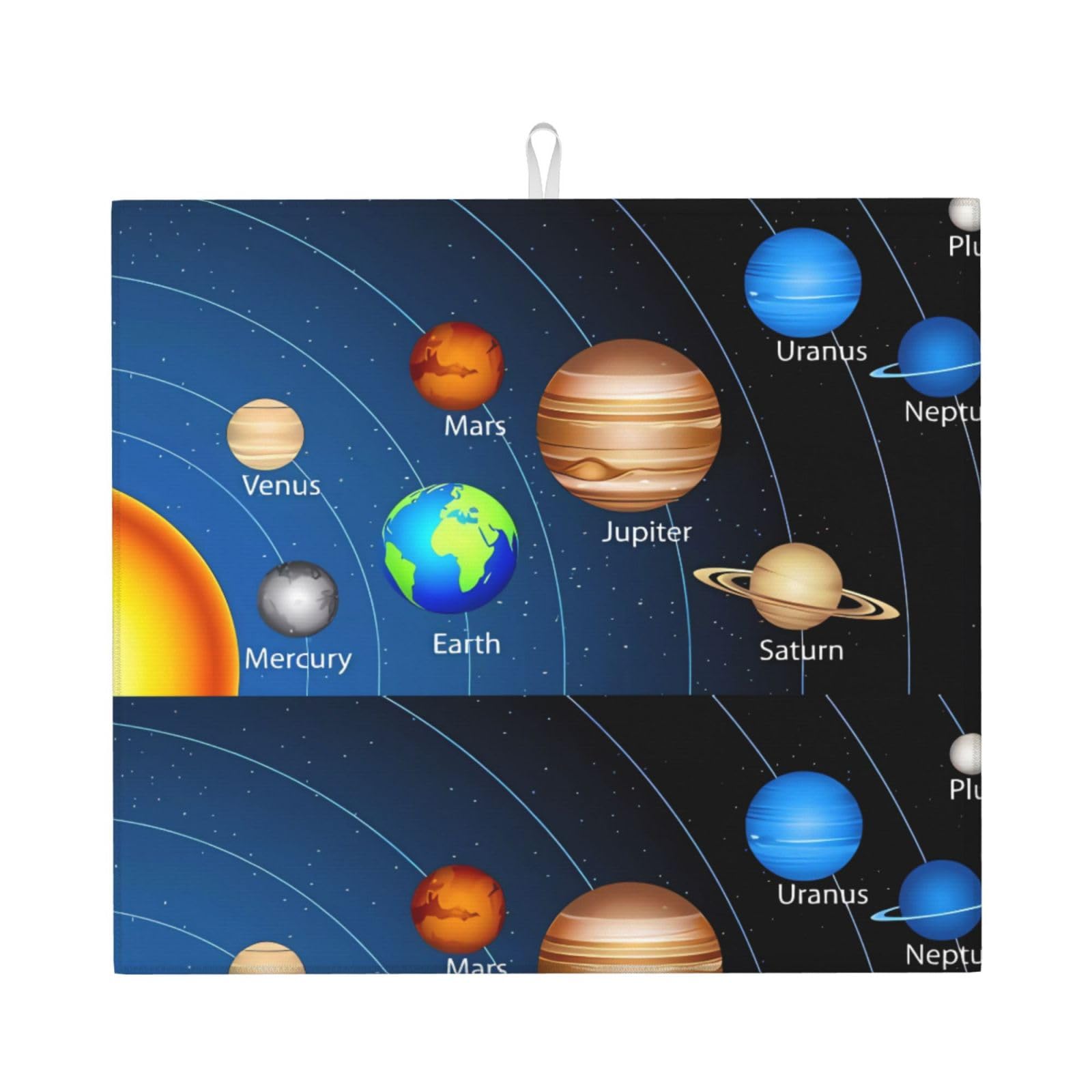WHJSHOP Outer Space Prints Kitchen Drying Mat - Absorbent Dish Drying Throw with Vibrant Prints, Quick-Dry Countertop Layer for Dishes & Glassware - Non-Slip