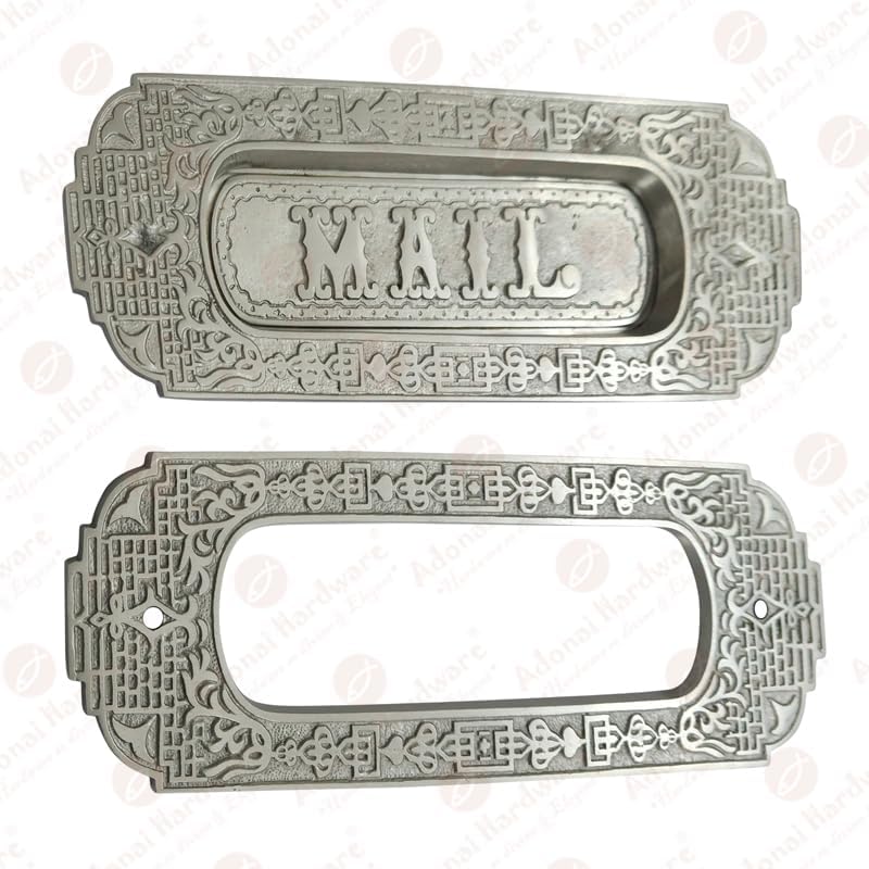 Adonai Hardware "Mail Decorative Brass Letter Plate - Satin Nickel