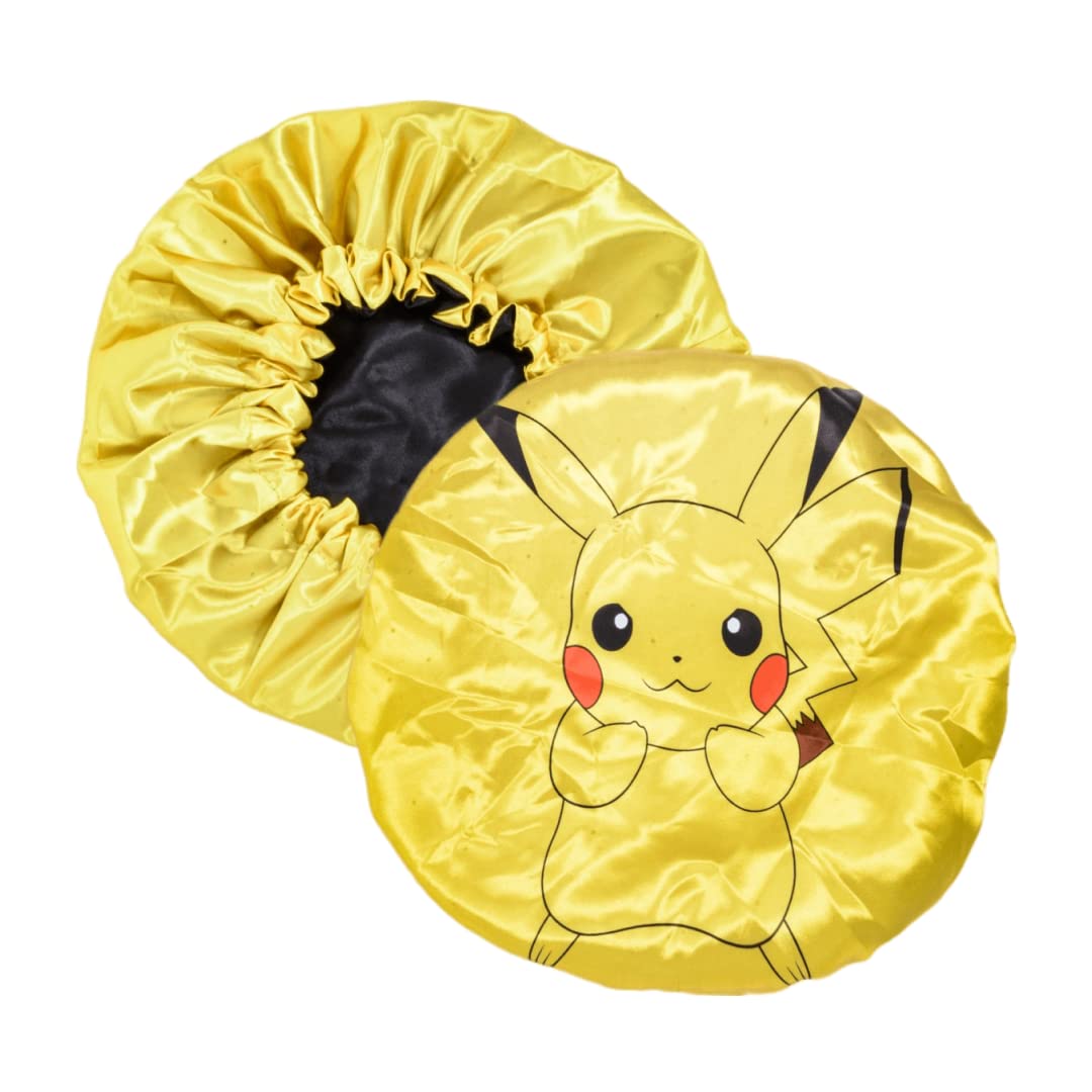 Large Bonnet - Silky Satin Bonnet with Elastic Soft Band (Yellow Poke Bonnet)