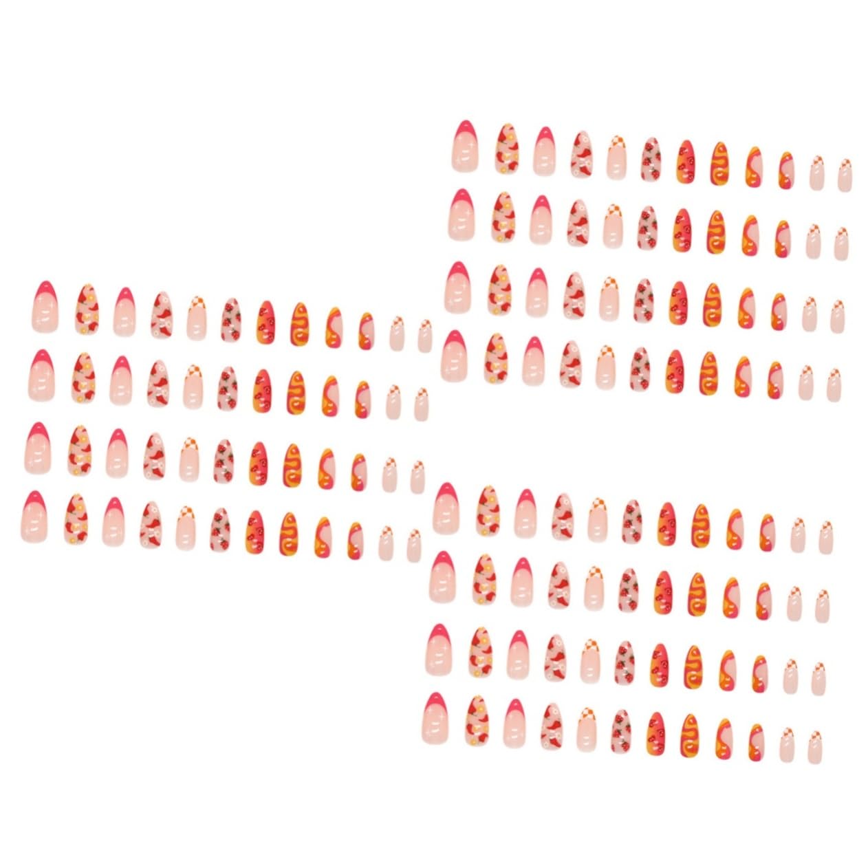 FRCOLOR 144 Pz Finte Di Frutta e Verdura Consigli Per Finte Manicure Finte Finte Con a Frutta Pressione Media Sulle Kit Per Materiale Abs