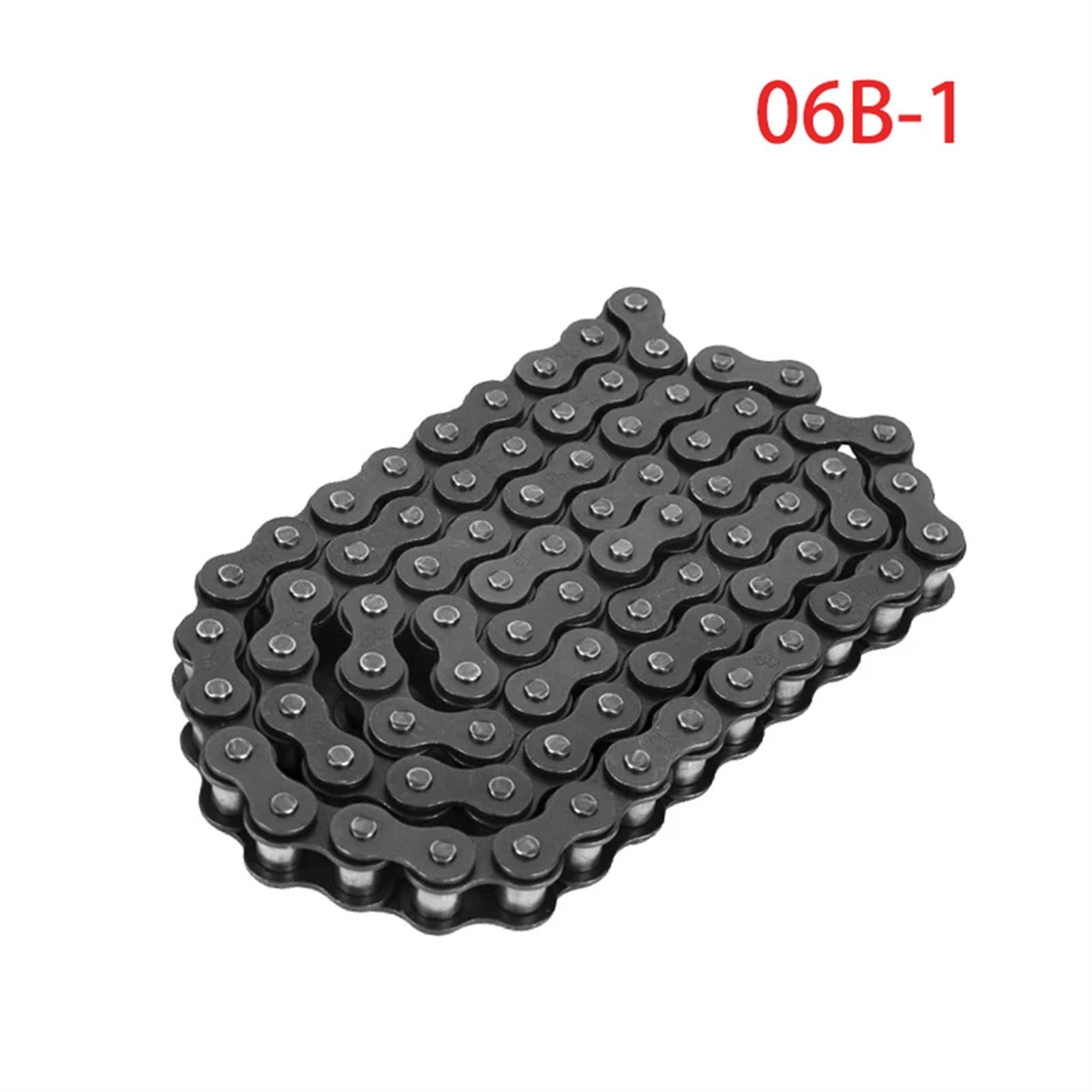 DOLUNTO 1 unids 1.5 Metros 06b-1 Cadena de Rodillos Pitch 9.525mm Cadena de transmisión Industrial de Acero al Carbono/Conector de Cadena (Color : Roller Chain 1.5M)