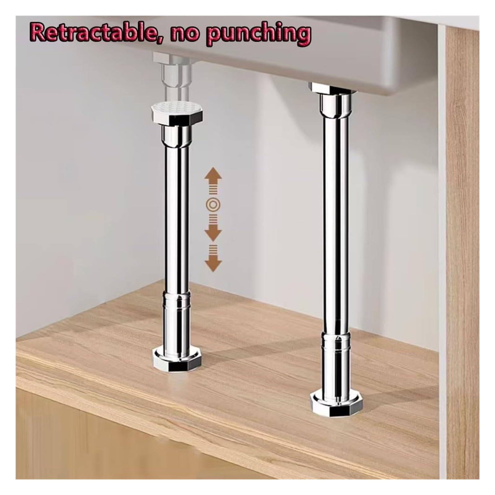 pręt podtrzymujący do zlewu podblatowego, Regulowany uchwyt do zlewu podblatowego(H 50 80cm/20" 32")