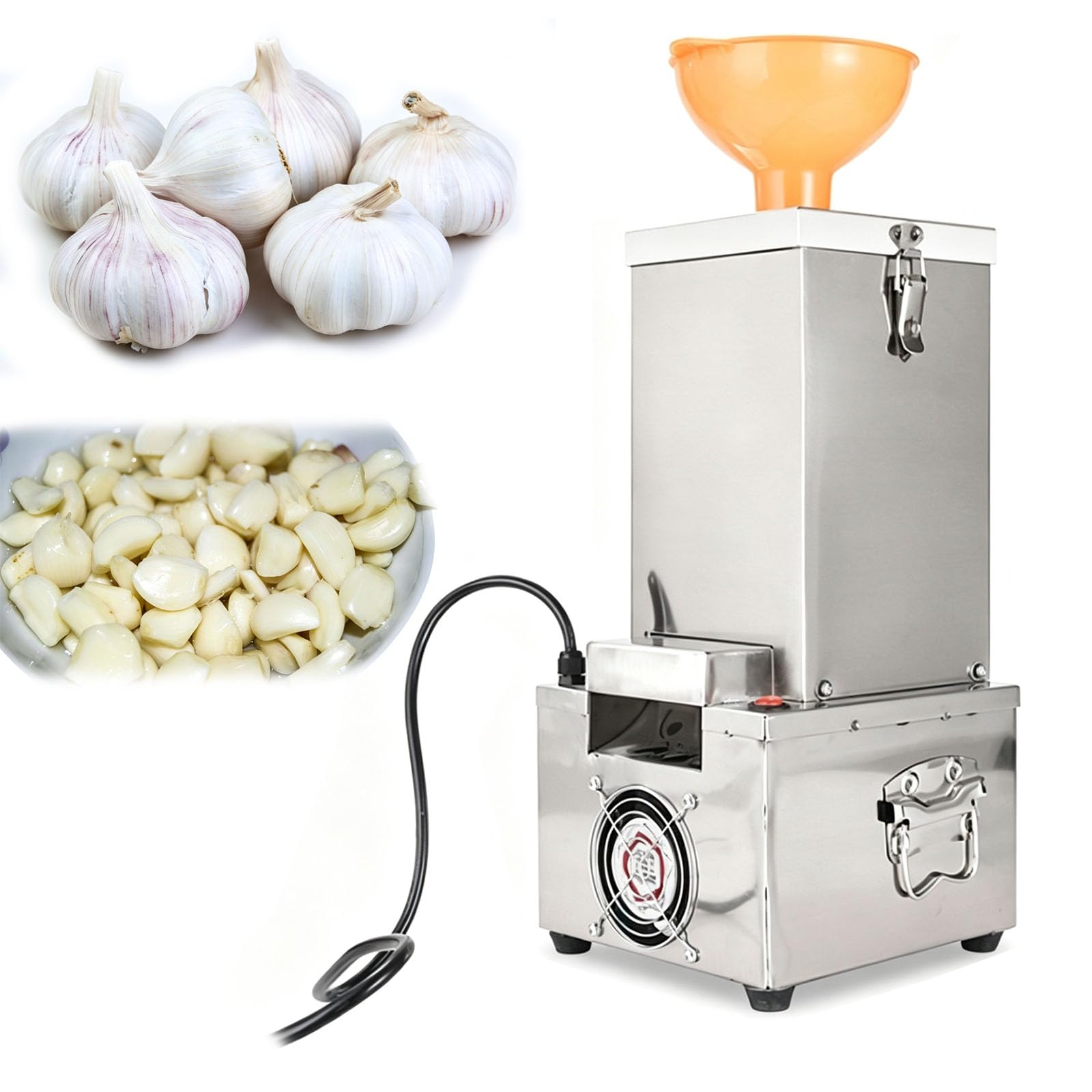 STDZQCWY 200w Electric Garlic Peeler Machine, Commercial Stainless Steel Garlic Skin Remover Low Noise Motor Fast Peeling Built-in Cooling Fan, For Restaurant Catering Food Prep