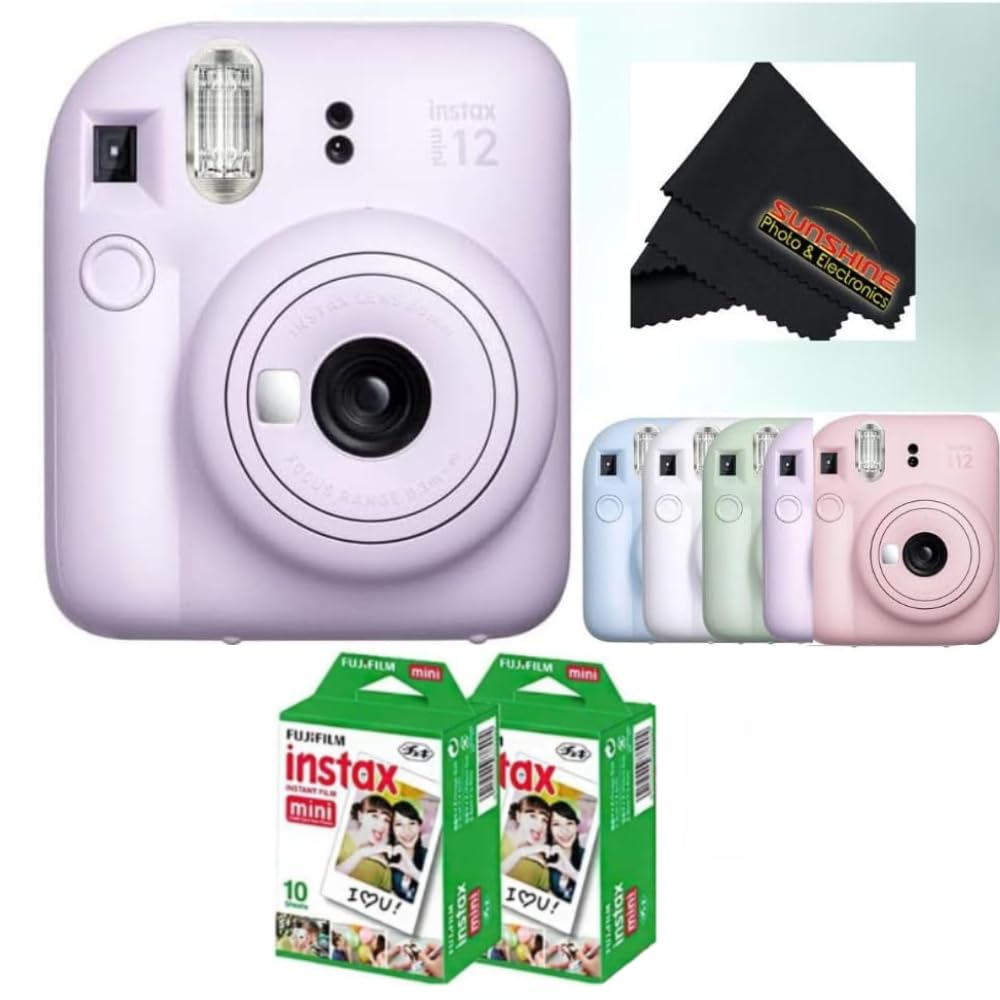 Fujifilm Instax Mini 12 Instant Camera (Lilac Purple w/Twin Pack)