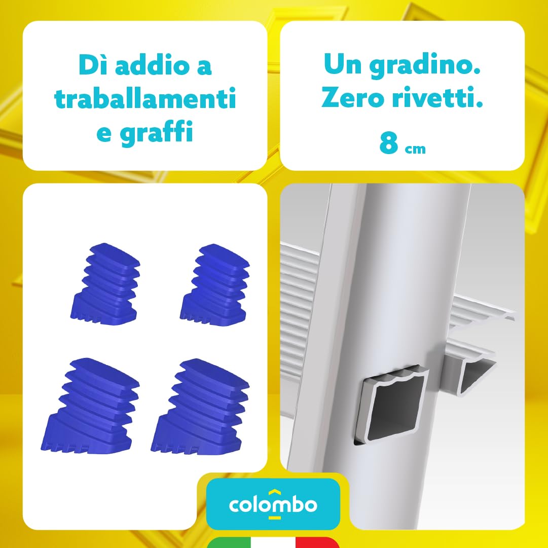 COLOMBO Escalera de Aluminio de 4 peldaños