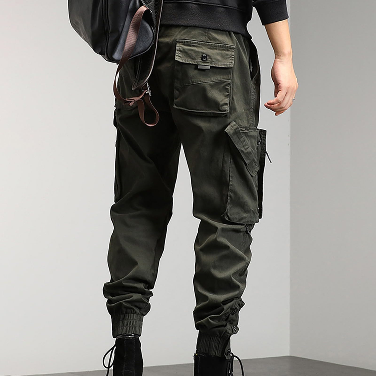 Pantalones cargo para hombre, cintura elástica, pantalones de senderismo